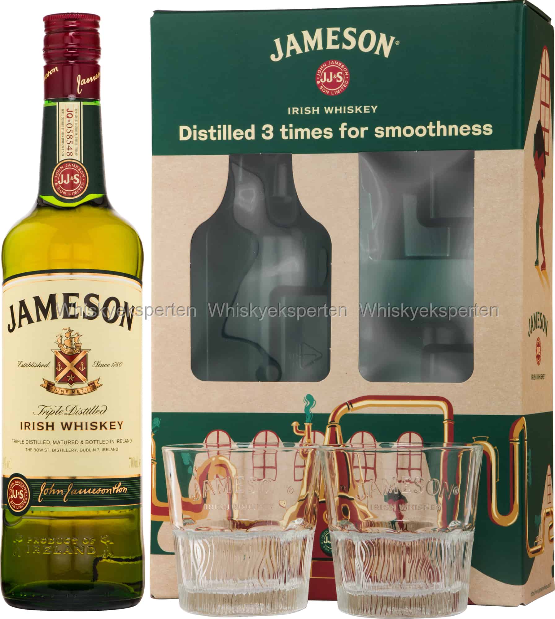 Jameson Irish Whiskey Gavesæt 2 Glas